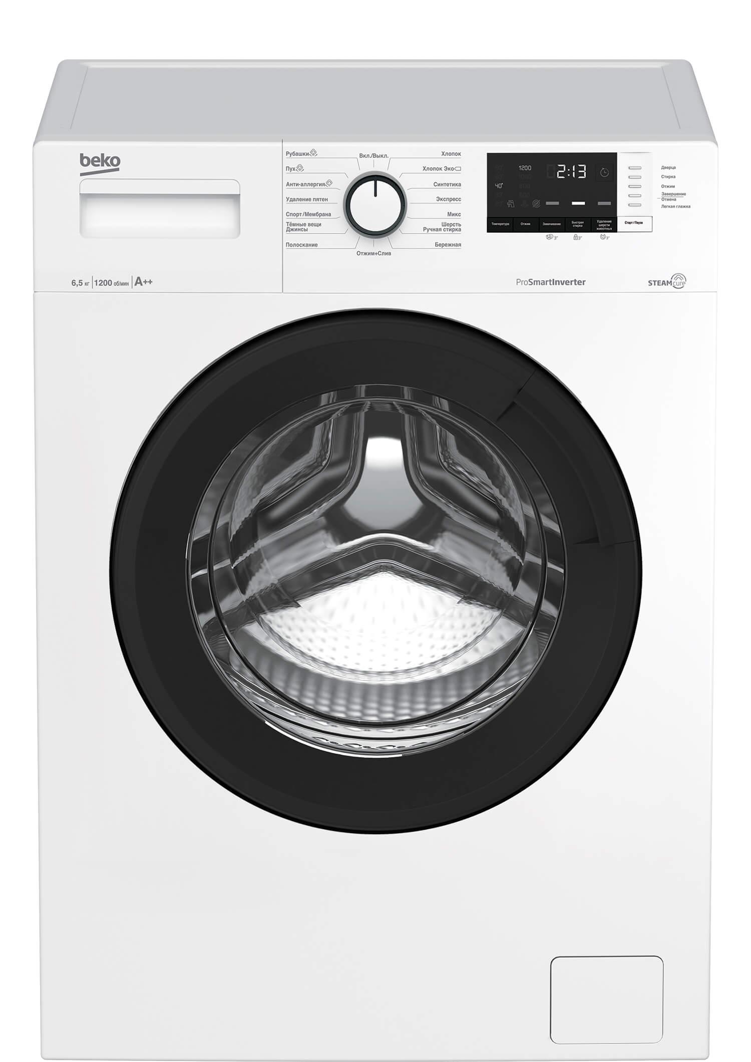 Beko SteamCure WSRE6H612ZAWI front-tinified
